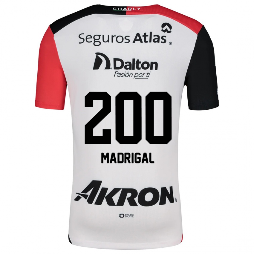 Hombre Camiseta Kevin Madrigal #200 Blanco Rojo Negro 2ª Equipación 2024/25 La Camisa Chile