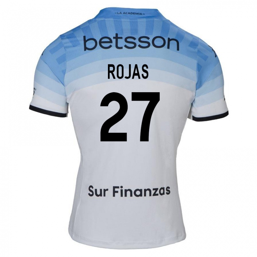 Hombre Camiseta Gabriel Rojas #27 Blanco Azul Negro 2ª Equipación 2024/25 La Camisa Chile