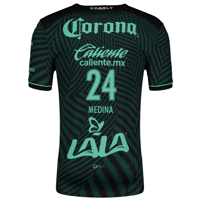 Hombre Camiseta Diego Medina #24 Verde Negro 2ª Equipación 2024/25 La Camisa Chile