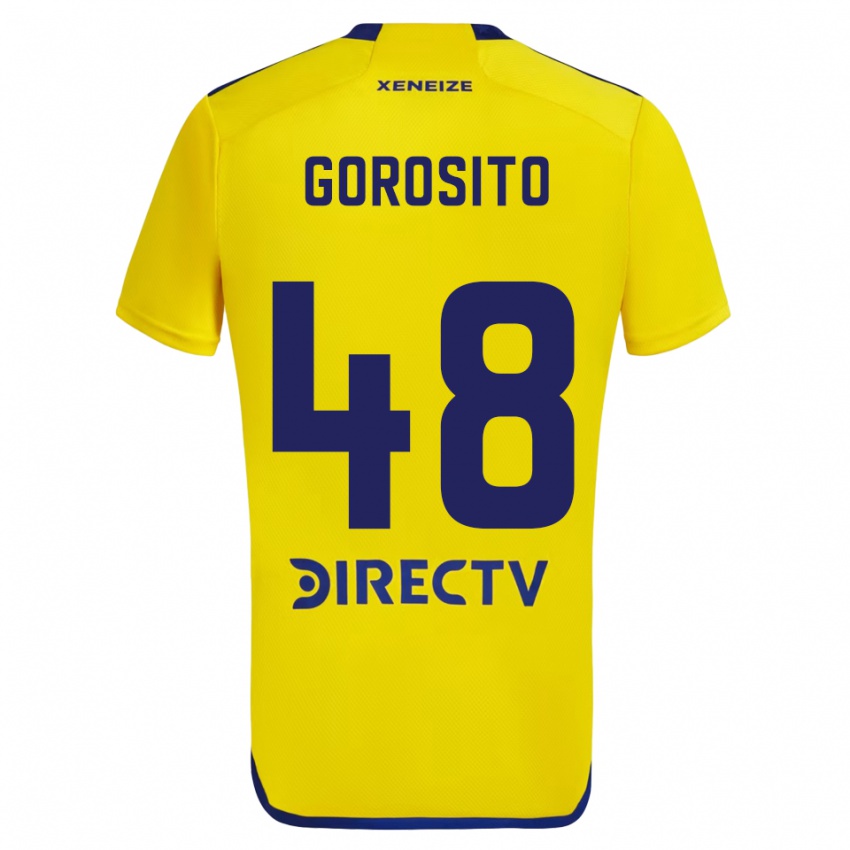 Hombre Camiseta Dylan Gorosito #48 Amarillo Azul 2ª Equipación 2024/25 La Camisa Chile