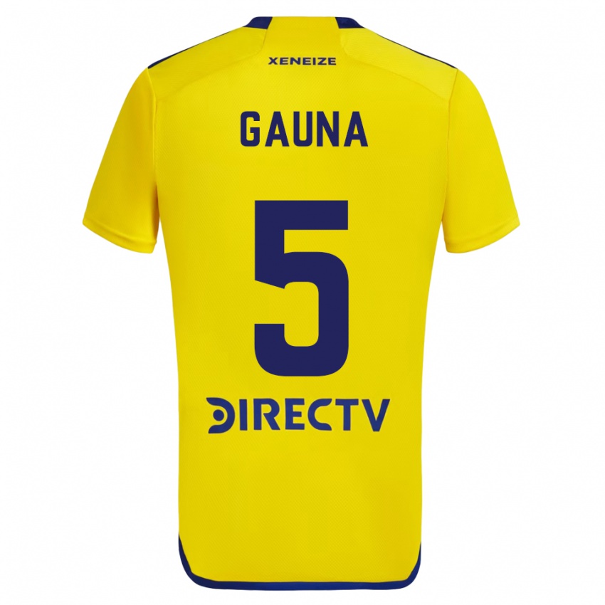 Hombre Camiseta Santiago Gauna #5 Amarillo Azul 2ª Equipación 2024/25 La Camisa Chile