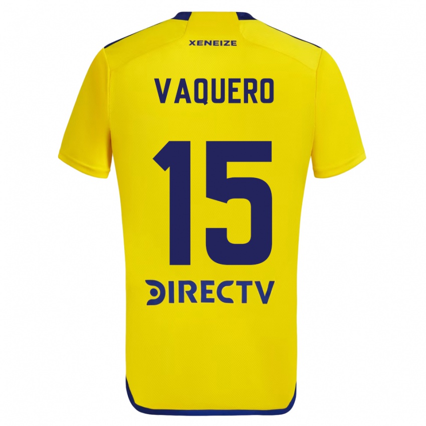 Hombre Camiseta Iván Vaquero #15 Amarillo Azul 2ª Equipación 2024/25 La Camisa Chile