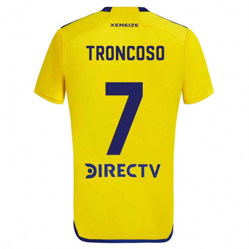 Hombre Camiseta Carolina Troncoso #7 Amarillo Azul 2ª Equipación 2024/25 La Camisa Chile