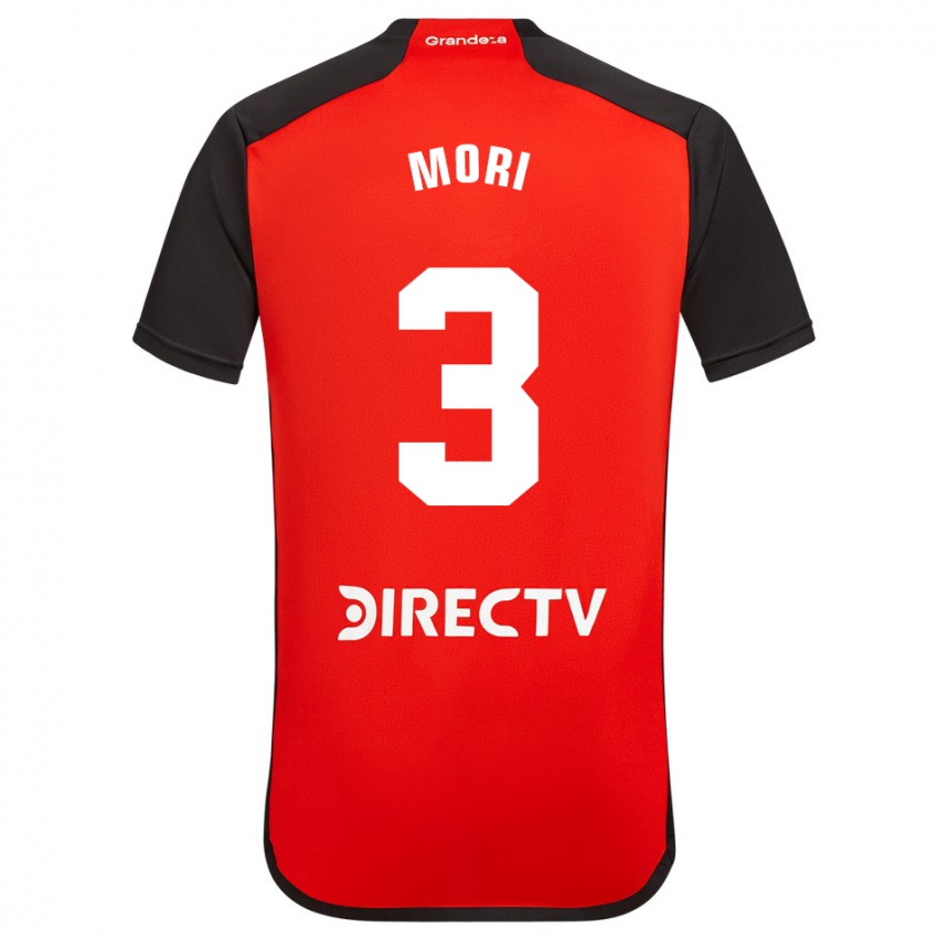 Hombre Camiseta Ramiro Funes Mori #3 Rojo Negro Blanco 2ª Equipación 2024/25 La Camisa Chile