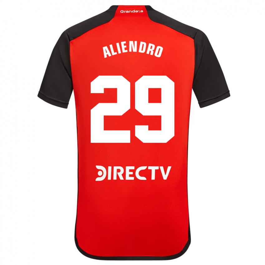 Hombre Camiseta Rodrigo Aliendro #29 Rojo Negro Blanco 2ª Equipación 2024/25 La Camisa Chile