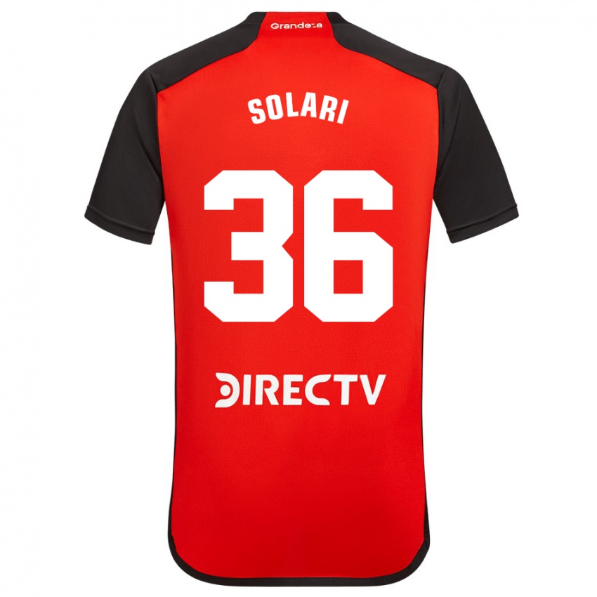 Hombre Camiseta Pablo Solari #36 Rojo Negro Blanco 2ª Equipación 2024/25 La Camisa Chile