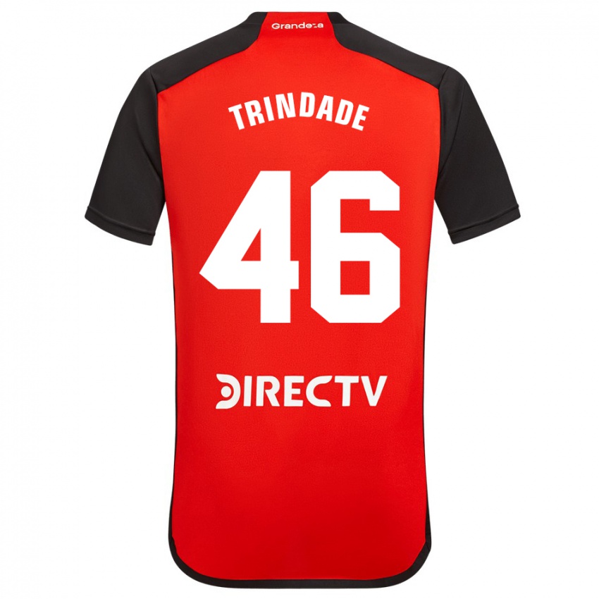 Hombre Camiseta Gonzalo Trindade #46 Rojo Negro Blanco 2ª Equipación 2024/25 La Camisa Chile