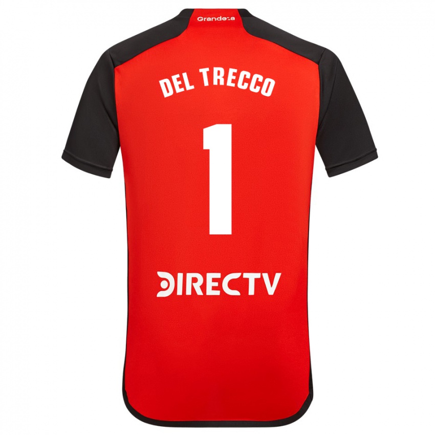 Hombre Camiseta Martina Del Trecco #1 Rojo Negro Blanco 2ª Equipación 2024/25 La Camisa Chile