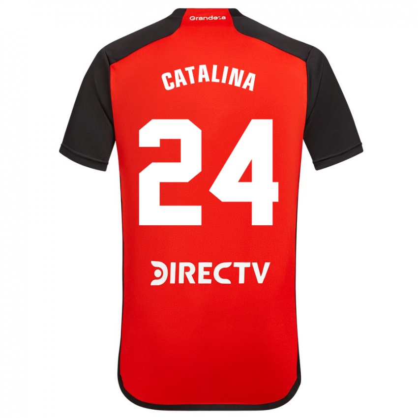 Hombre Camiseta Catalina Julia Primo #24 Rojo Negro Blanco 2ª Equipación 2024/25 La Camisa Chile