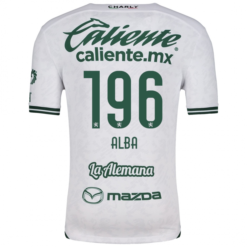 Hombre Camiseta Óscar Alba #196 Blanco Verde 2ª Equipación 2024/25 La Camisa Chile