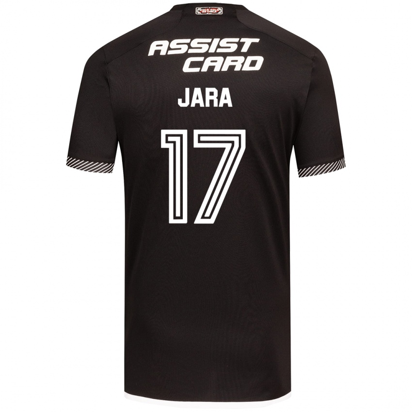 Hombre Camiseta Ignacio Jara #17 Blanco Negro 2ª Equipación 2024/25 La Camisa Chile