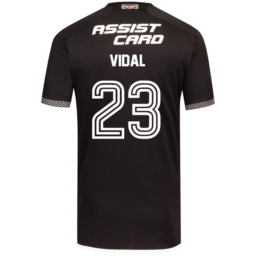 Hombre Camiseta Arturo Vidal #23 Blanco Negro 2ª Equipación 2024/25 La Camisa Chile