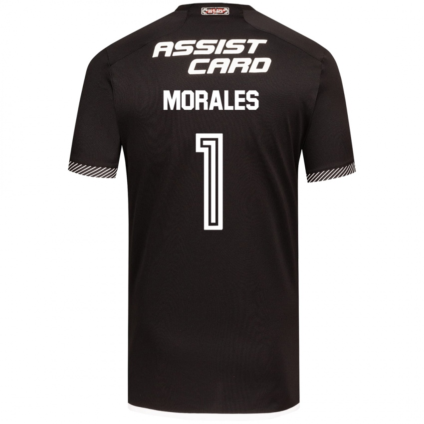 Hombre Camiseta Benjamin Morales #1 Blanco Negro 2ª Equipación 2024/25 La Camisa Chile