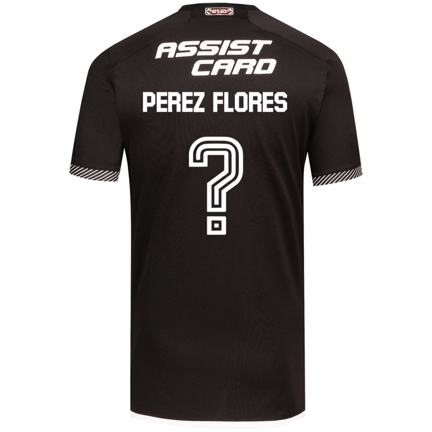 Hombre Camiseta Benjamín Pérez Flores #0 Blanco Negro 2ª Equipación 2024/25 La Camisa Chile