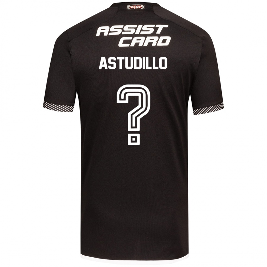 Hombre Camiseta Jerall Astudillo #0 Blanco Negro 2ª Equipación 2024/25 La Camisa Chile