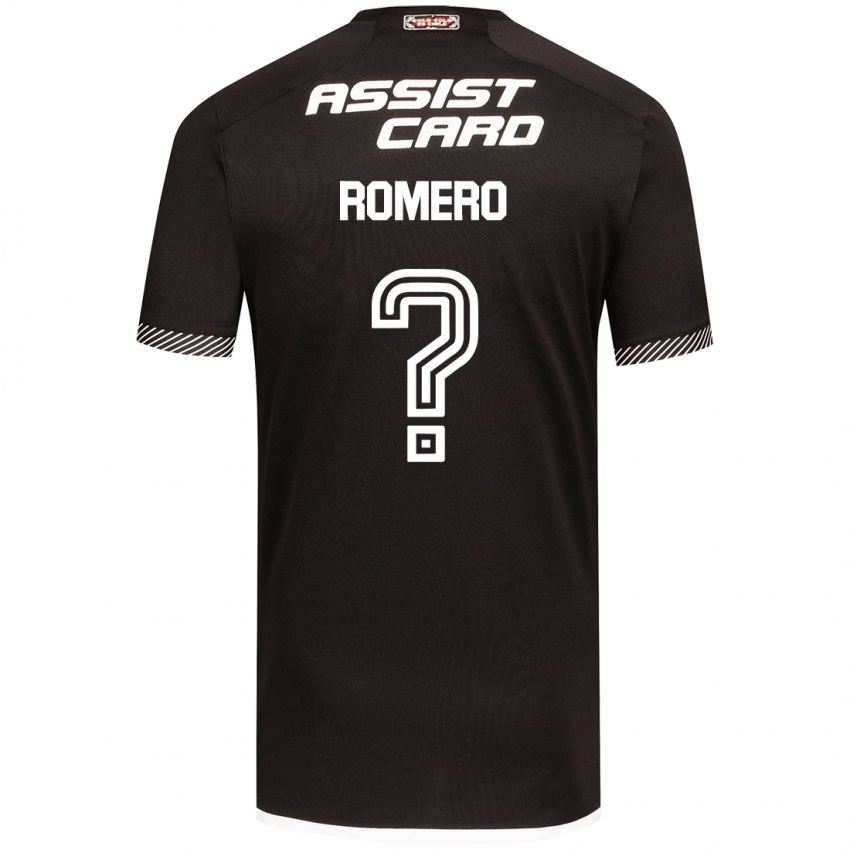 Hombre Camiseta Enzo Romero #0 Blanco Negro 2ª Equipación 2024/25 La Camisa Chile