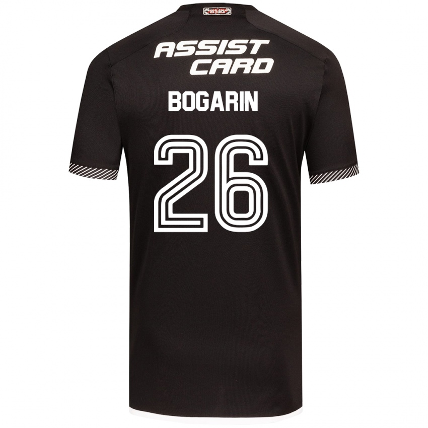 Hombre Camiseta Dahiana Bogarín #26 Blanco Negro 2ª Equipación 2024/25 La Camisa Chile