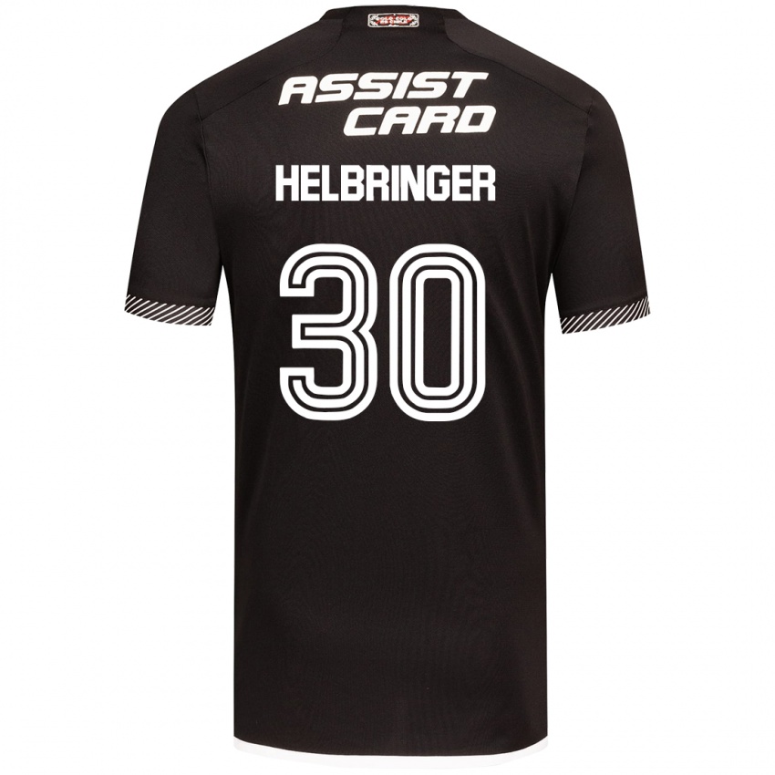 Hombre Camiseta Aixa Helbringer #30 Blanco Negro 2ª Equipación 2024/25 La Camisa Chile