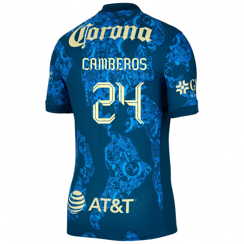 Hombre Camiseta Scarlett Camberos #24 Azul Amarillo 2ª Equipación 2024/25 La Camisa Chile