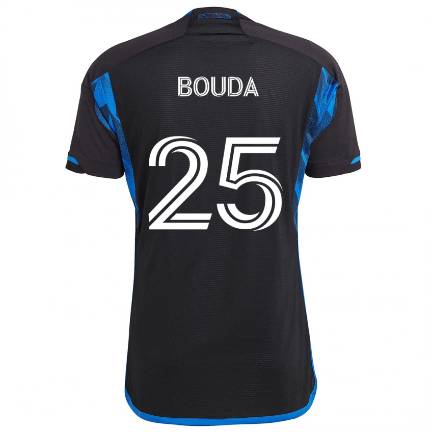 Mujer Camiseta Ousseni Bouda #25 Azul Negro 1ª Equipación 2024/25 La Camisa Chile