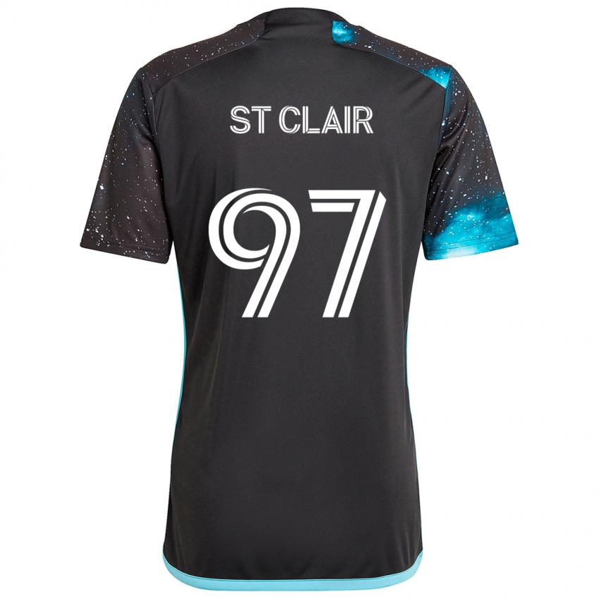 Mujer Camiseta Dayne St. Clair #97 Azul Negro 1ª Equipación 2024/25 La Camisa Chile