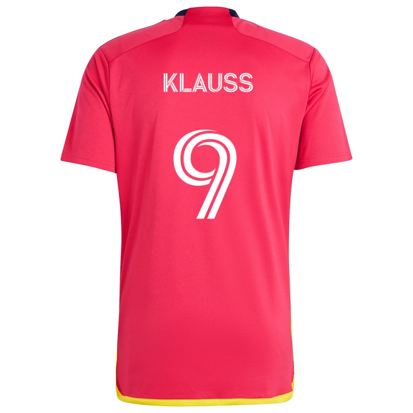 Mujer Camiseta João Klauss #9 Rojo Azul 1ª Equipación 2024/25 La Camisa Chile