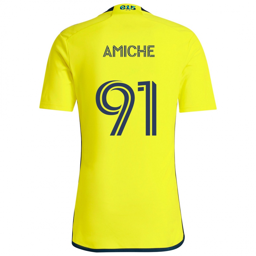 Mujer Camiseta Kemy Amiche #91 Amarillo Azul 1ª Equipación 2024/25 La Camisa Chile