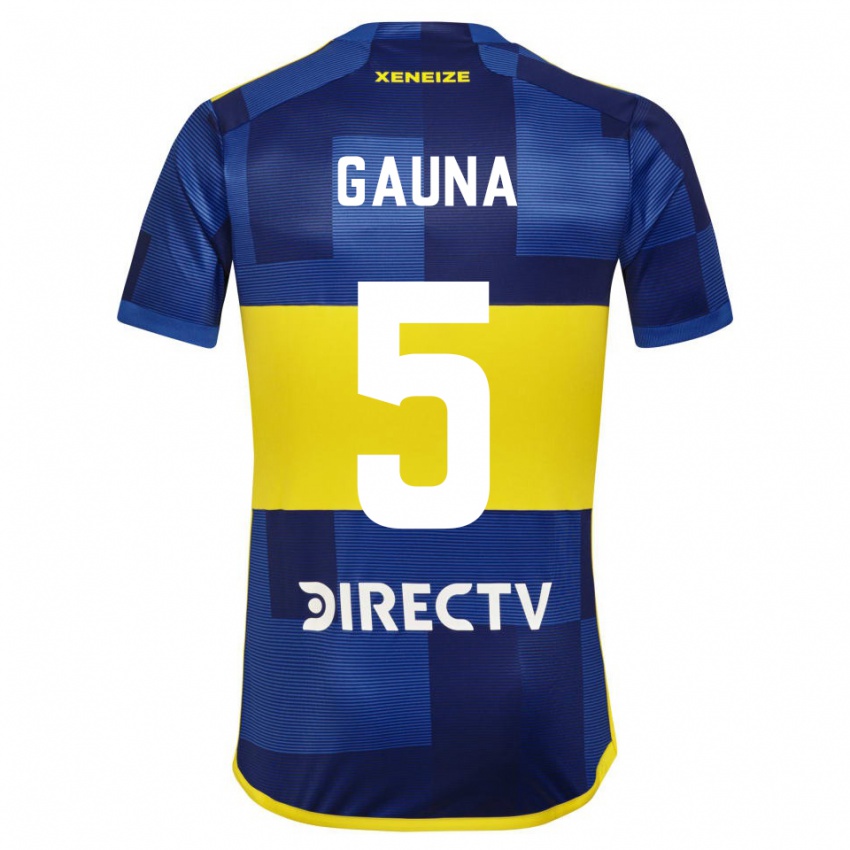 Mujer Camiseta Santiago Gauna #5 Azul Amarillo 1ª Equipación 2024/25 La Camisa Chile