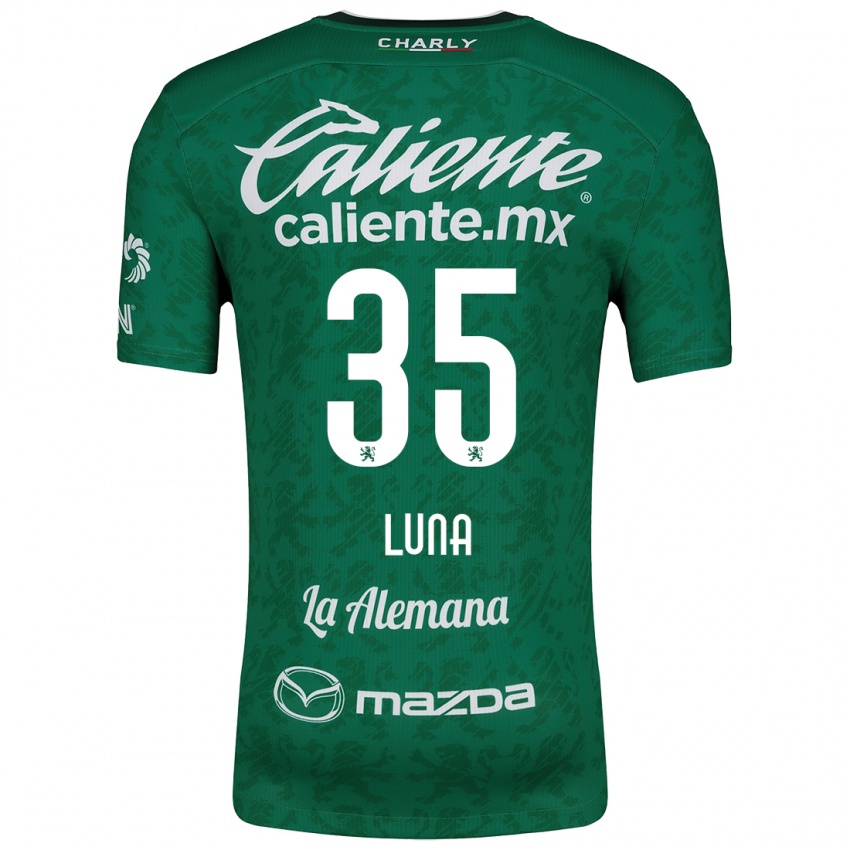 Mujer Camiseta Diego Luna #35 Verde Blanco 1ª Equipación 2024/25 La Camisa Chile