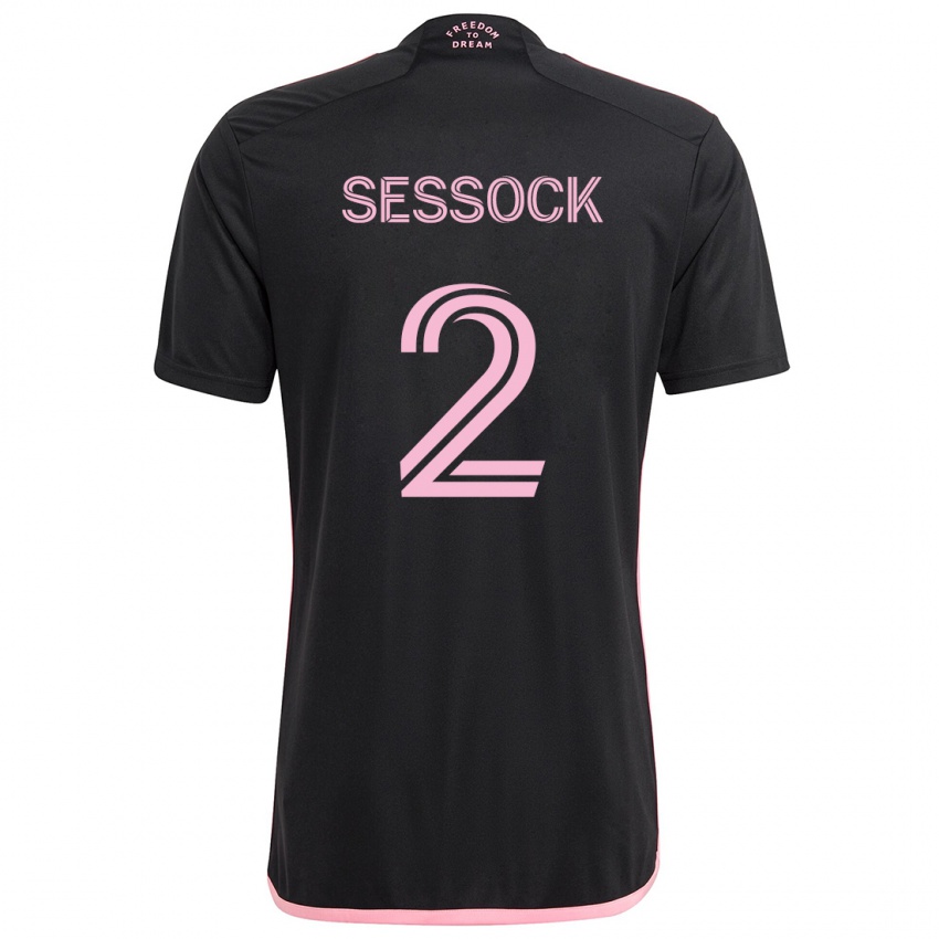 Mujer Camiseta Nykolas Sessock #2 Negro 2ª Equipación 2024/25 La Camisa Chile