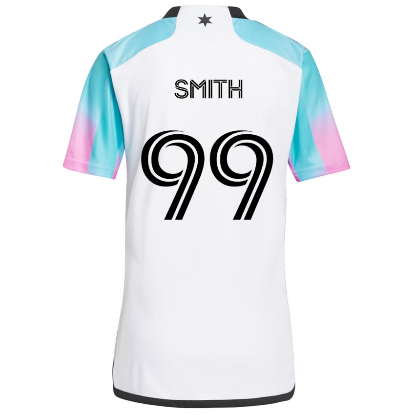 Mujer Camiseta Jordan Adebayo-Smith #99 Blanco Azul Negro 2ª Equipación 2024/25 La Camisa Chile