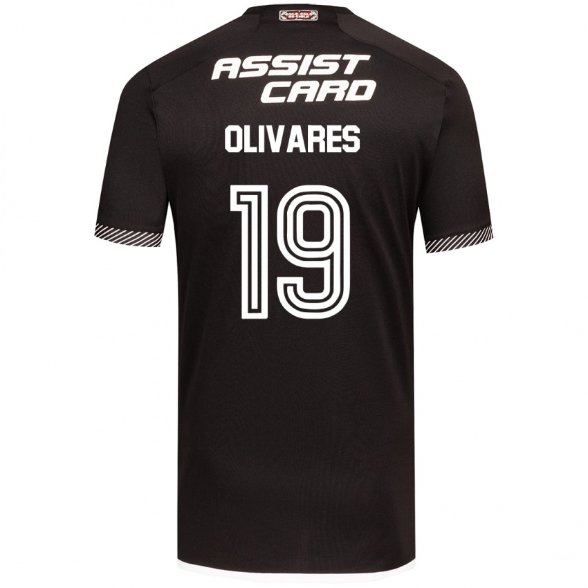 Mujer Camiseta Michelle Olivares #19 Blanco Negro 2ª Equipación 2024/25 La Camisa Chile