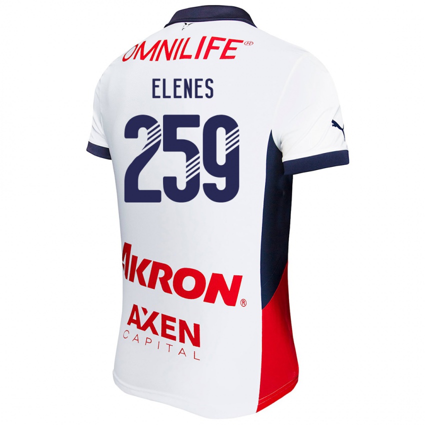 Mujer Camiseta José Elenes #259 Blanco Rojo Azul 2ª Equipación 2024/25 La Camisa Chile