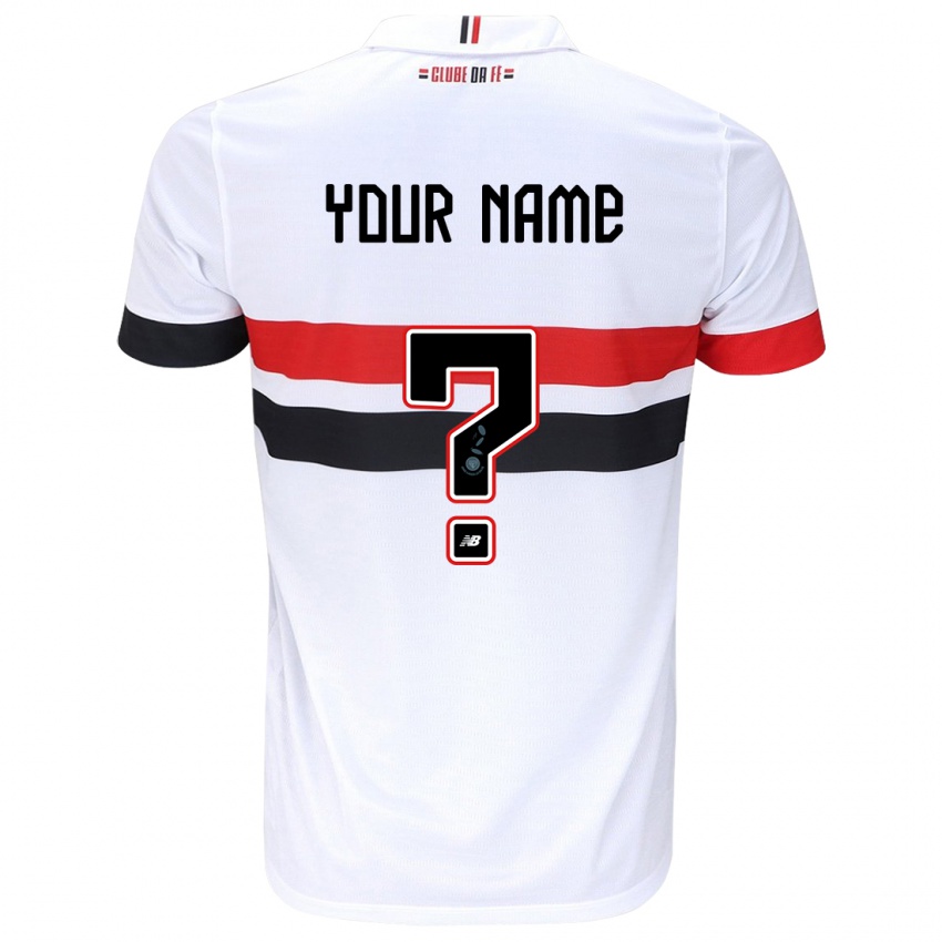 Niño Camiseta Su Nombre #0 Blanco Rojo Negro 1ª Equipación 2024/25 La Camisa Chile