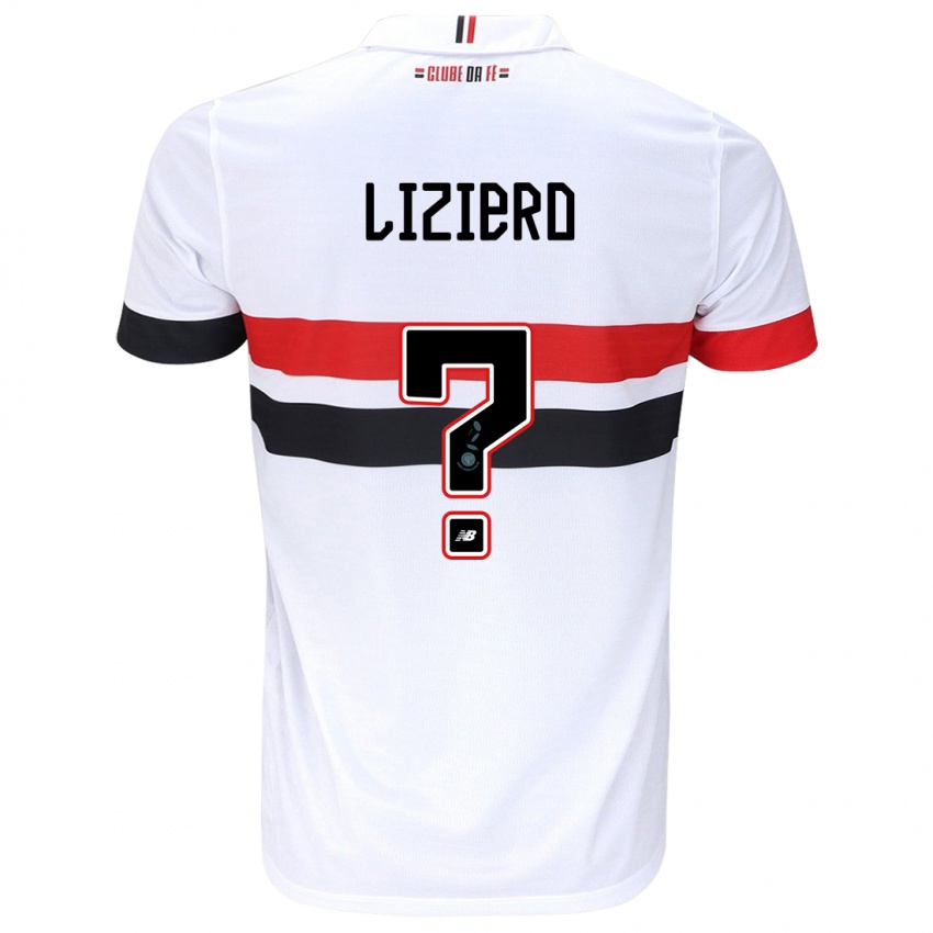 Niño Camiseta Liziero #0 Blanco Rojo Negro 1ª Equipación 2024/25 La Camisa Chile