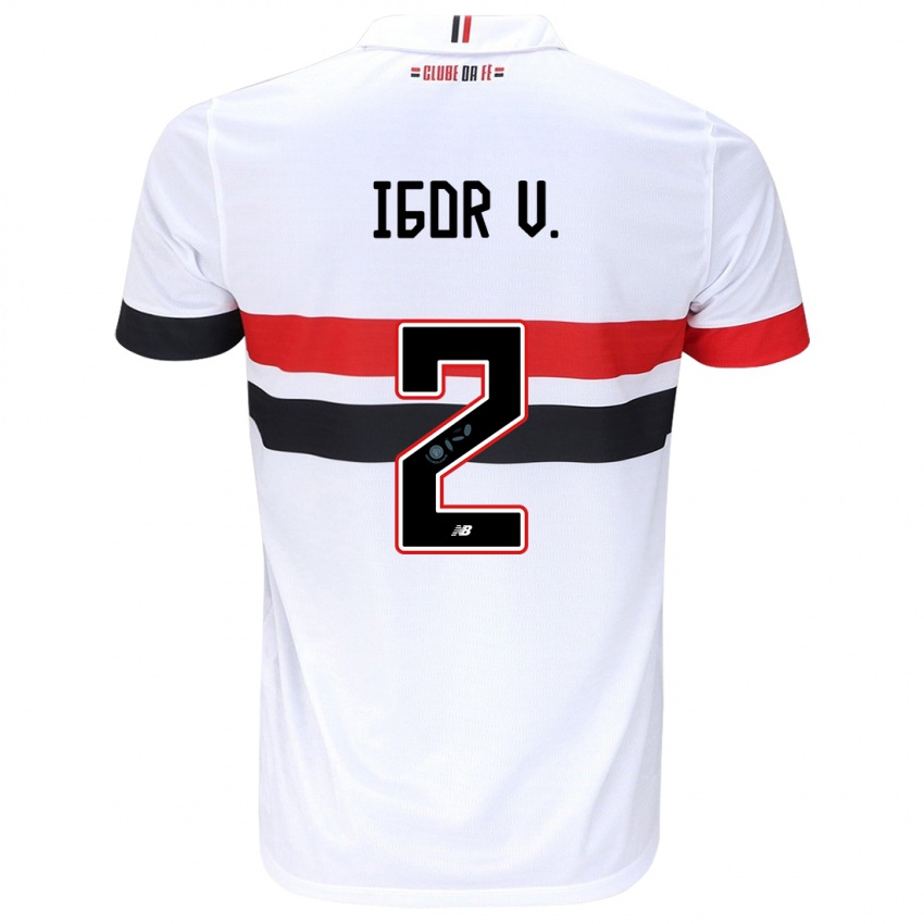 Niño Camiseta Igor Vinicius #2 Blanco Rojo Negro 1ª Equipación 2024/25 La Camisa Chile