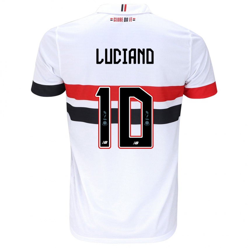 Niño Camiseta Luciano #10 Blanco Rojo Negro 1ª Equipación 2024/25 La Camisa Chile