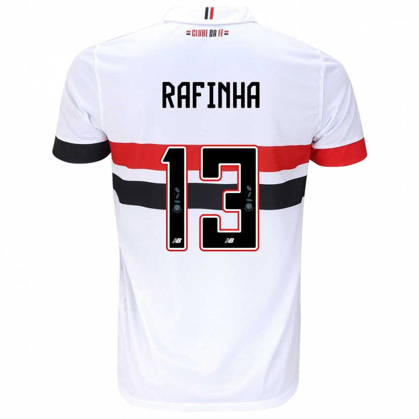 Niño Camiseta Rafinha #13 Blanco Rojo Negro 1ª Equipación 2024/25 La Camisa Chile