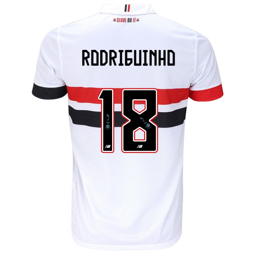 Niño Camiseta Rodriguinho #18 Blanco Rojo Negro 1ª Equipación 2024/25 La Camisa Chile