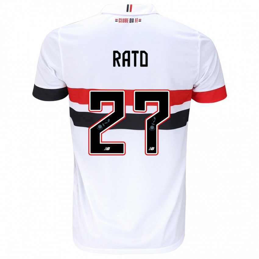 Niño Camiseta Wellington Rato #27 Blanco Rojo Negro 1ª Equipación 2024/25 La Camisa Chile