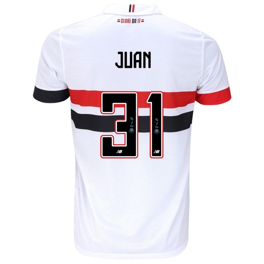 Niño Camiseta Juan #31 Blanco Rojo Negro 1ª Equipación 2024/25 La Camisa Chile