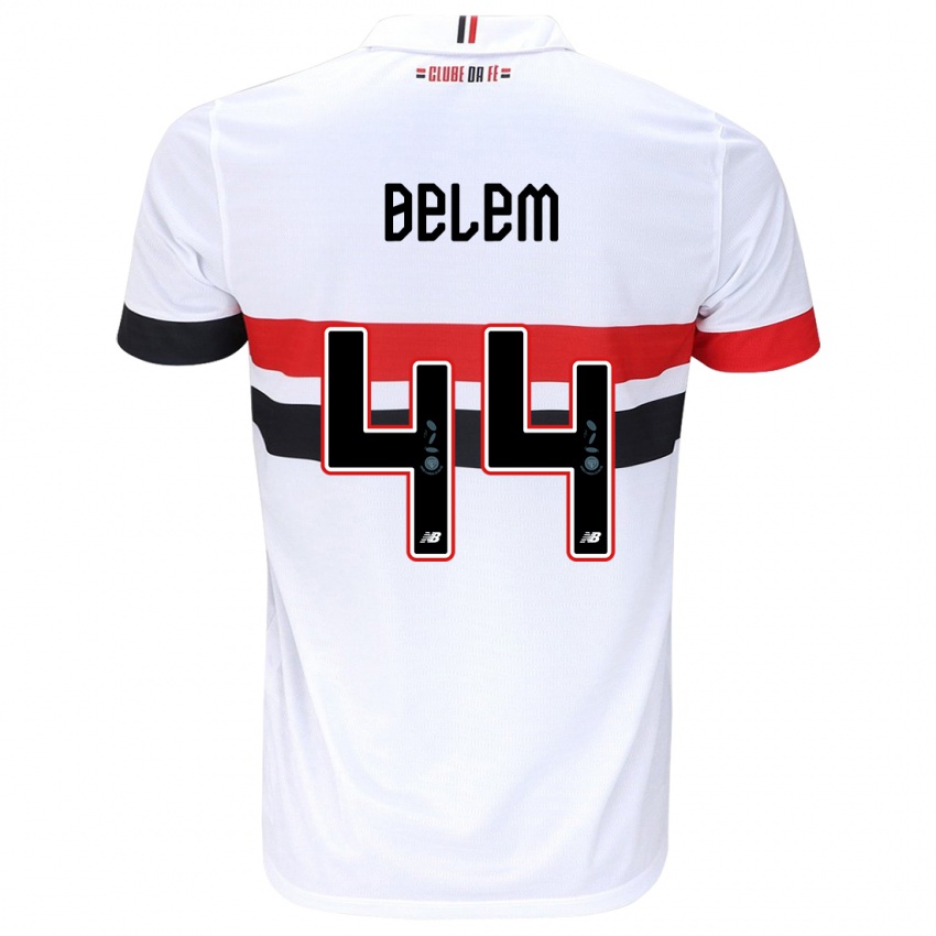 Niño Camiseta Matheus Belém #44 Blanco Rojo Negro 1ª Equipación 2024/25 La Camisa Chile