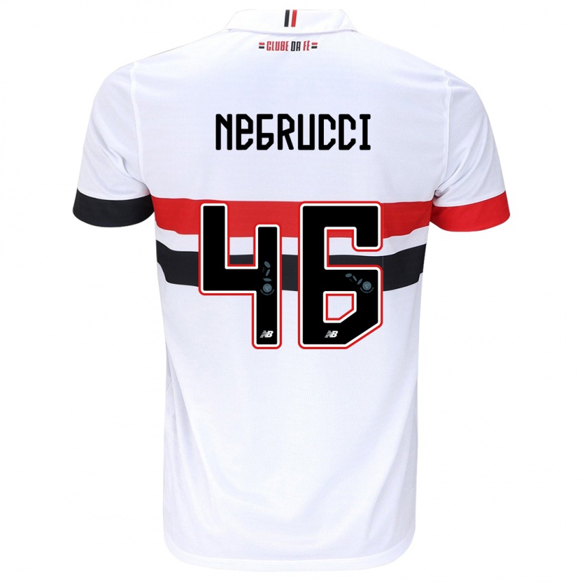 Niño Camiseta Felipe Negrucci #46 Blanco Rojo Negro 1ª Equipación 2024/25 La Camisa Chile