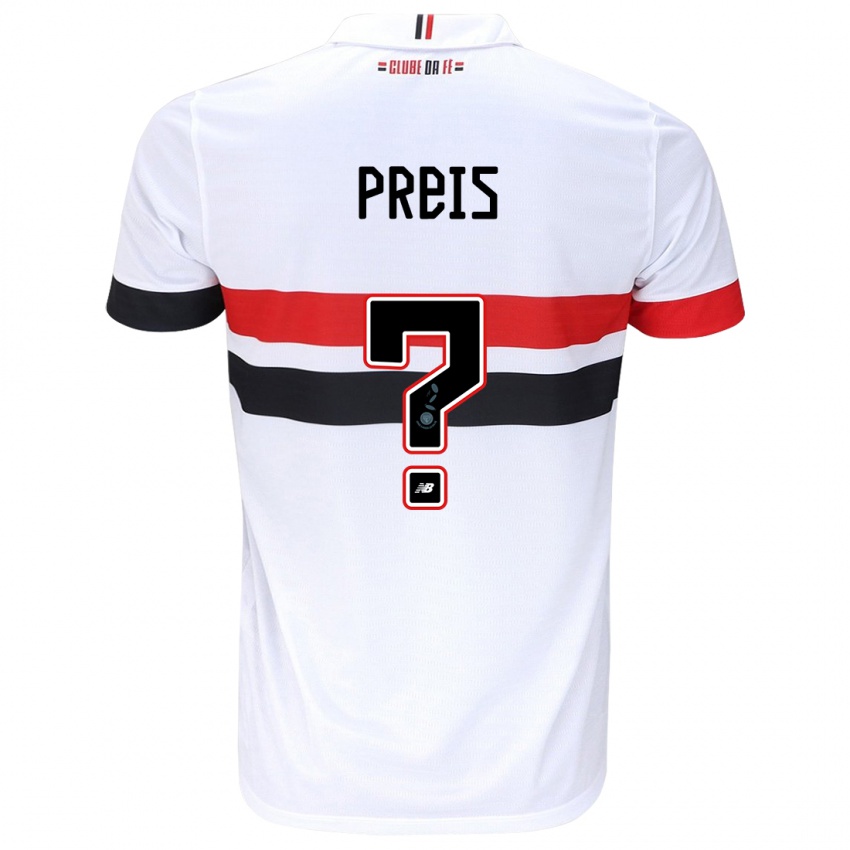 Niño Camiseta Felipe Preis #0 Blanco Rojo Negro 1ª Equipación 2024/25 La Camisa Chile