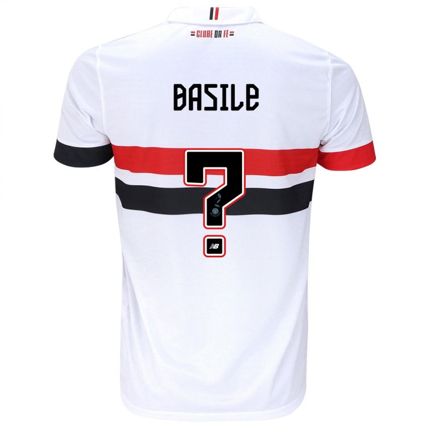 Niño Camiseta Basile #0 Blanco Rojo Negro 1ª Equipación 2024/25 La Camisa Chile