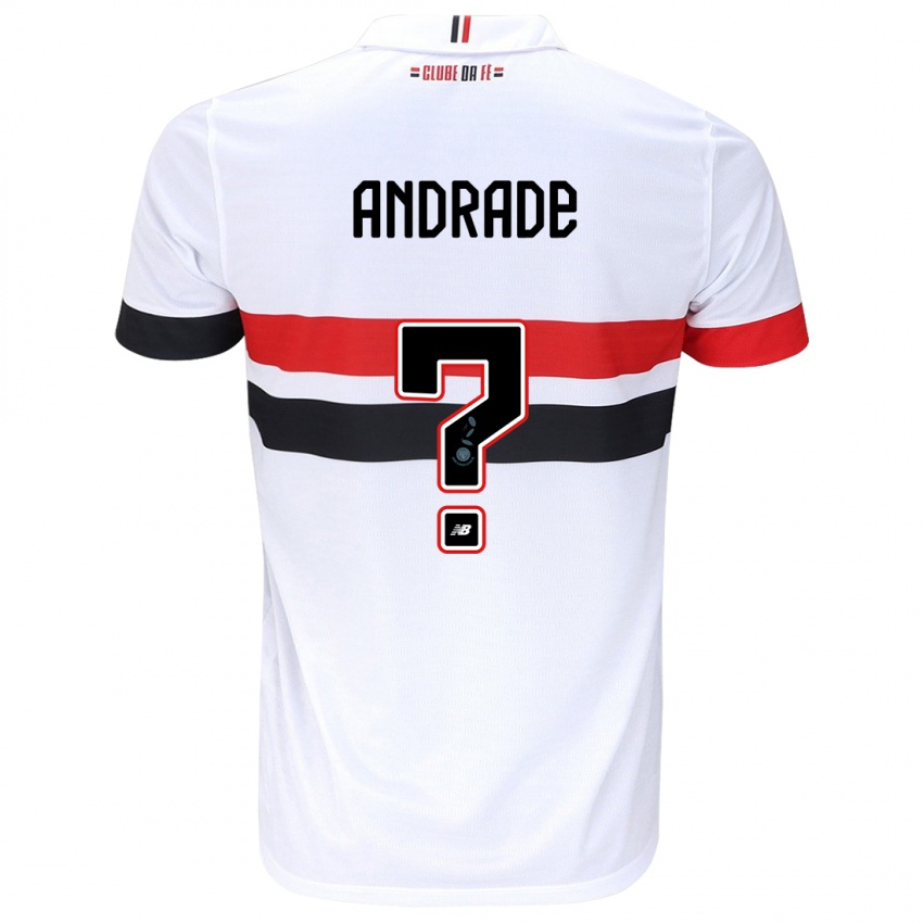 Niño Camiseta Pedro Andrade #0 Blanco Rojo Negro 1ª Equipación 2024/25 La Camisa Chile