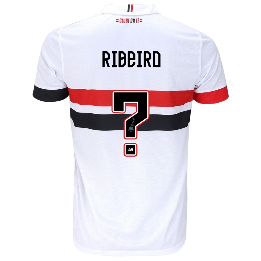 Niño Camiseta Thiago Ribeiro #0 Blanco Rojo Negro 1ª Equipación 2024/25 La Camisa Chile