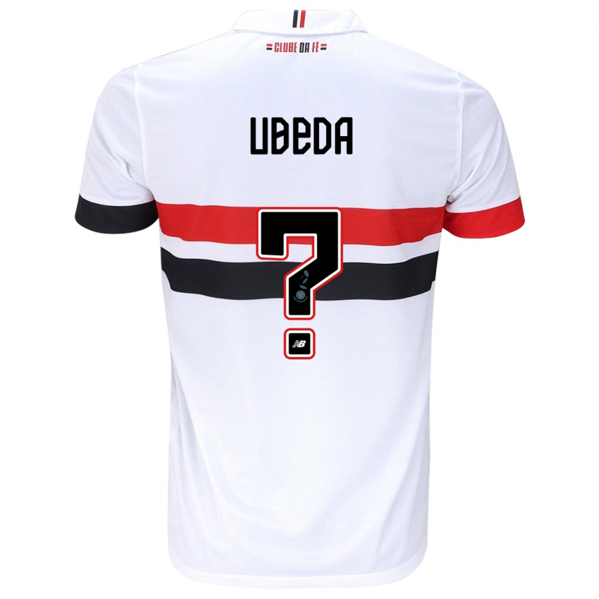 Niño Camiseta Felipe Ubeda #0 Blanco Rojo Negro 1ª Equipación 2024/25 La Camisa Chile