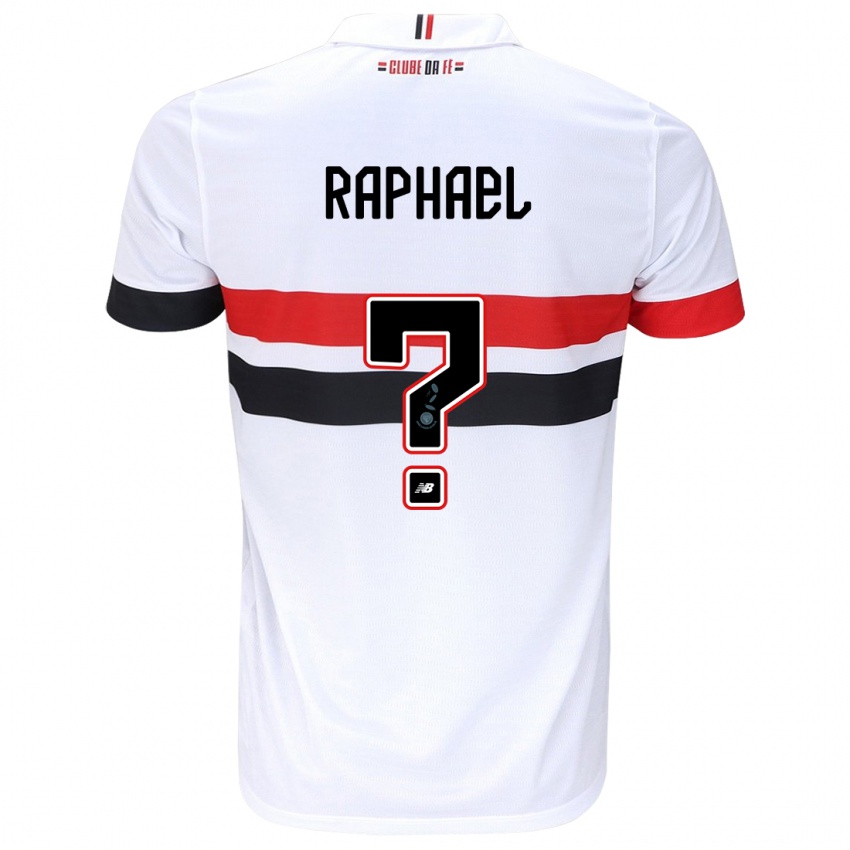 Niño Camiseta Raphael #0 Blanco Rojo Negro 1ª Equipación 2024/25 La Camisa Chile