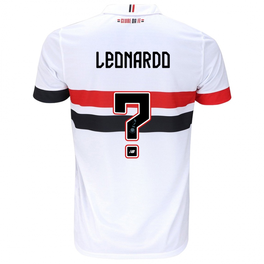 Niño Camiseta Hugo Leonardo #0 Blanco Rojo Negro 1ª Equipación 2024/25 La Camisa Chile